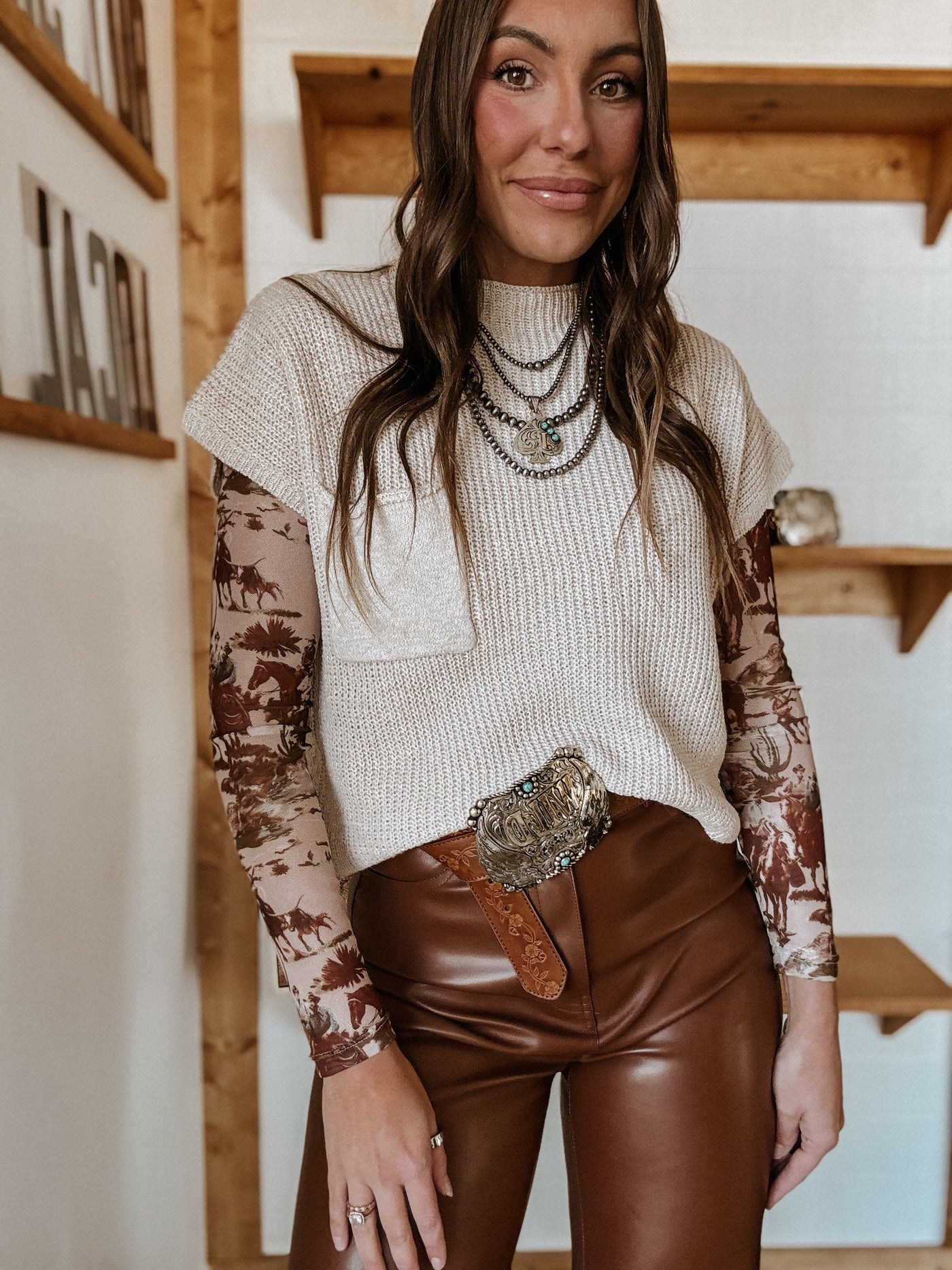 The Beige Knit Sweater Top