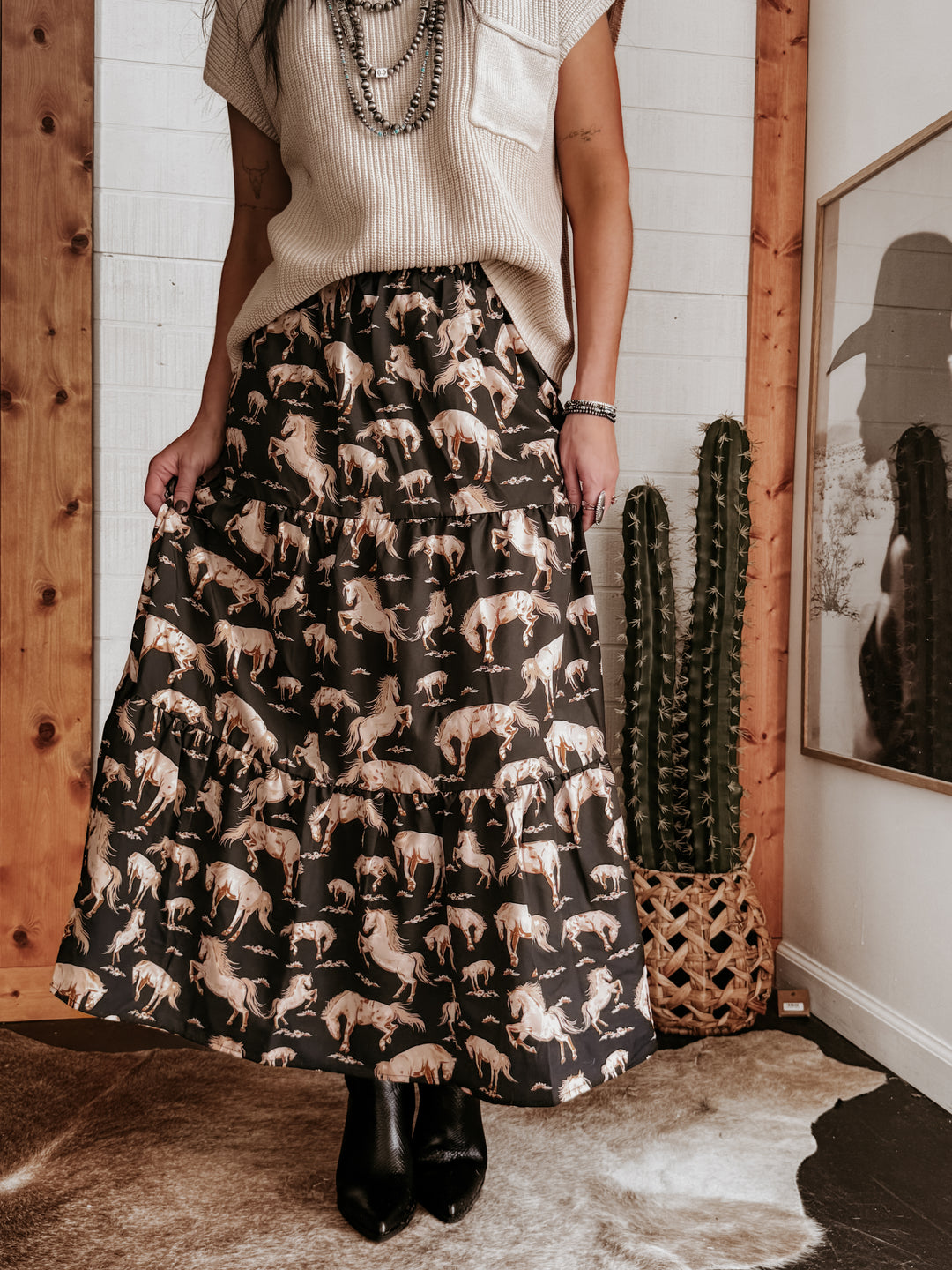 Fresh Horses Tiered Long Skirt