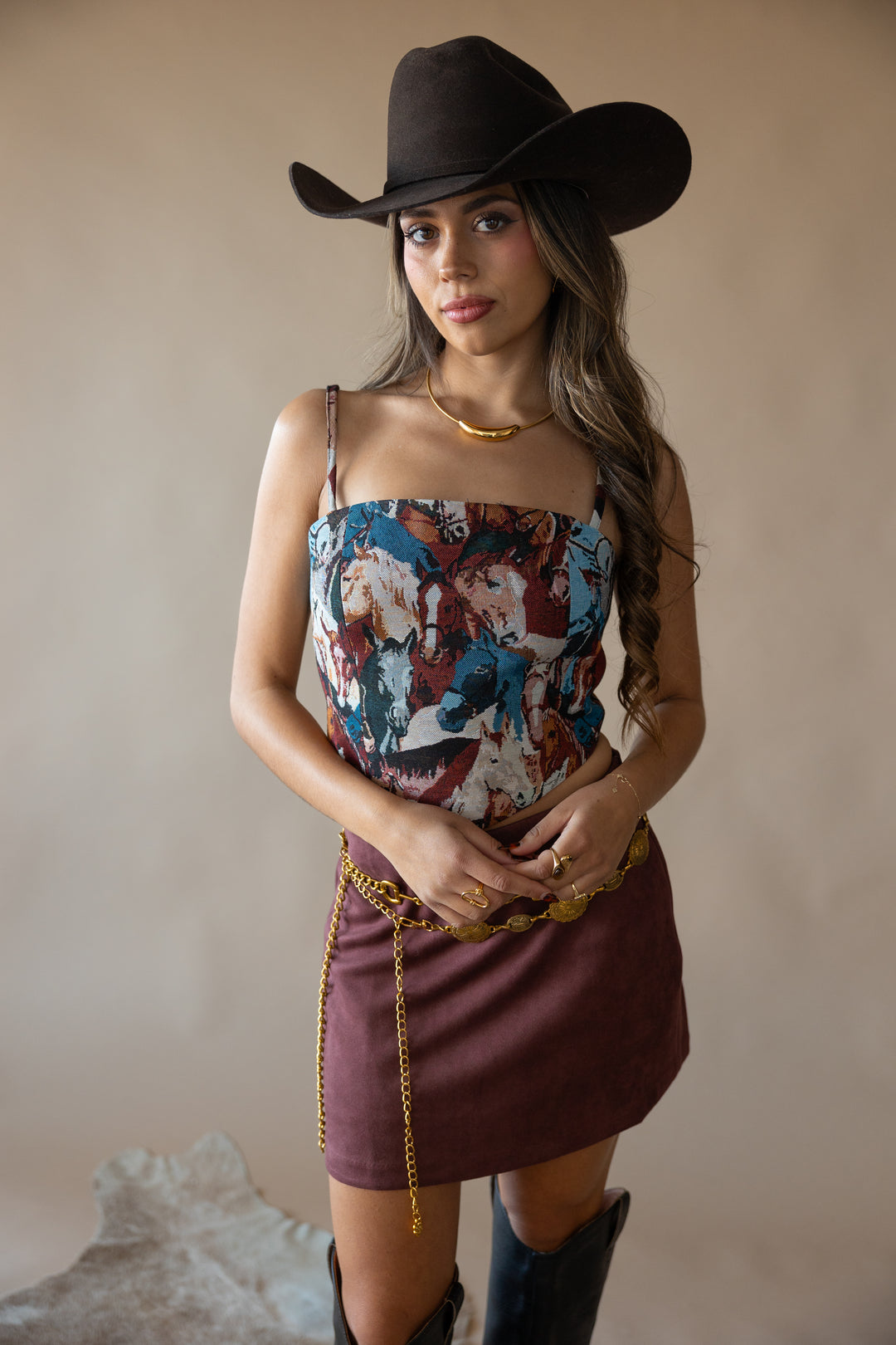 Woven Jacquard Horse Corset