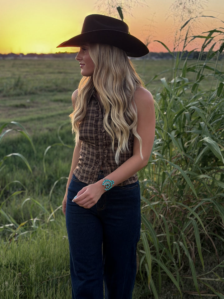 Prairie Plaid Halter Top