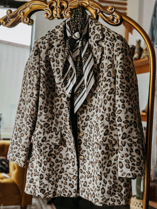 The Leopard Button Blazer