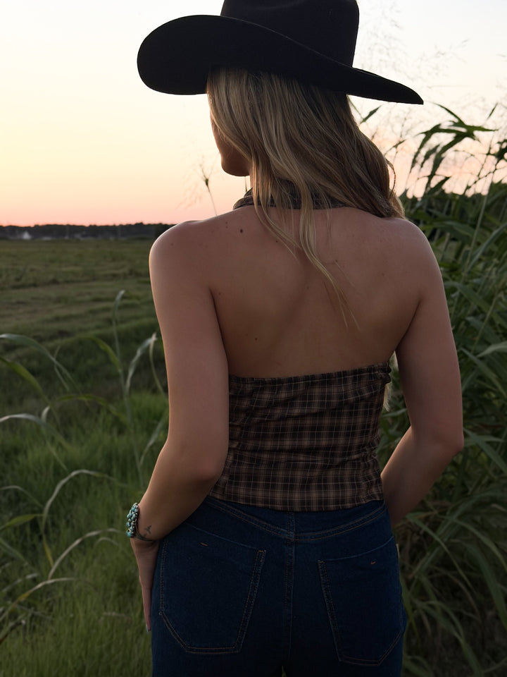 Prairie Plaid Halter Top