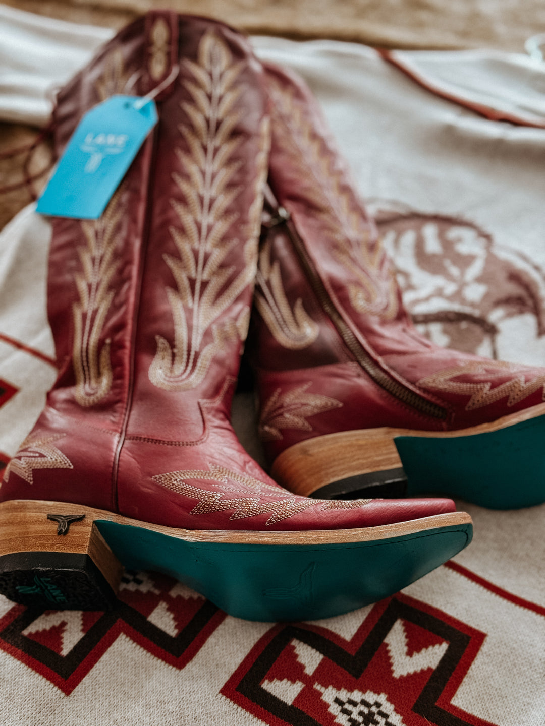 The Lexington Knee High Corset Boot (Ruby)