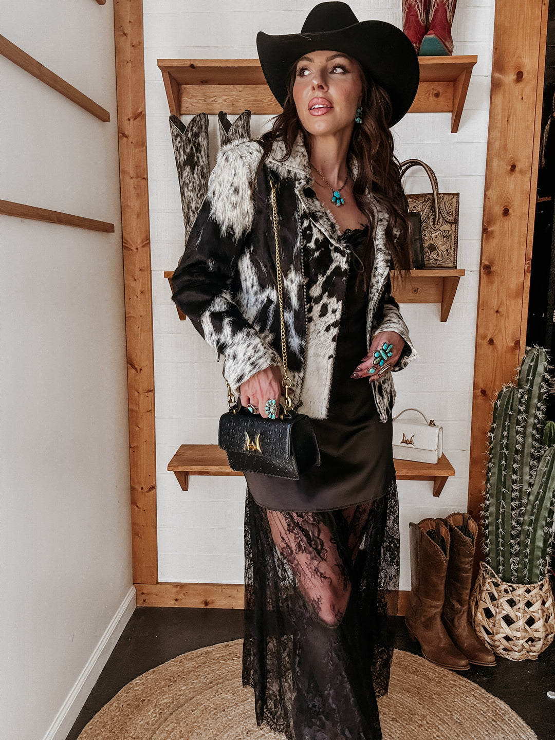 Black Satin Lace Maxi Dress