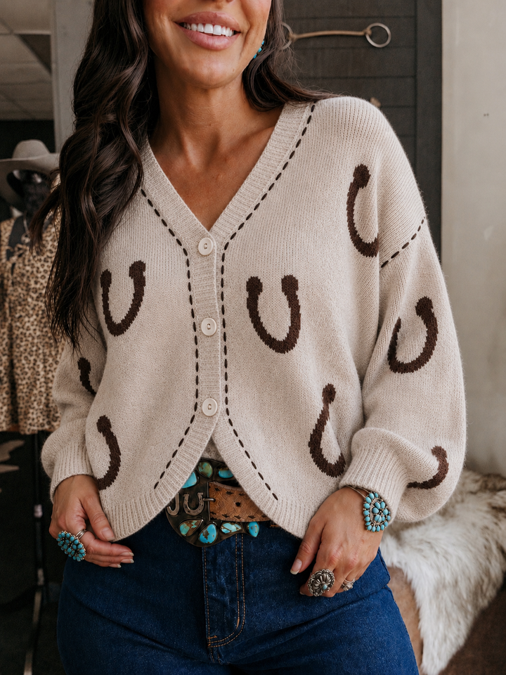 Lucky Horseshoe Knit Cardigan PRE ORDER 8/10