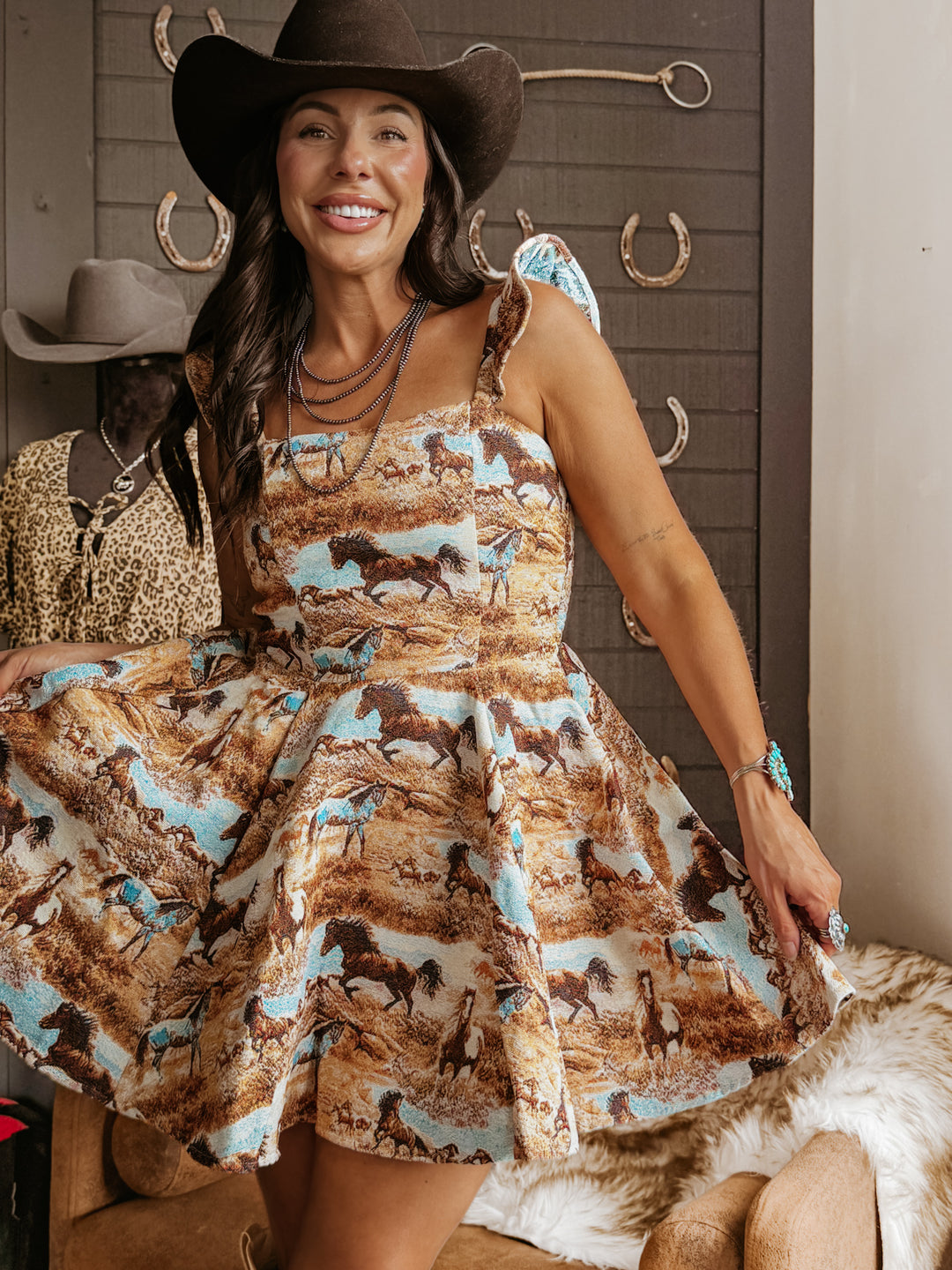 Running Horse Ruffle Dress