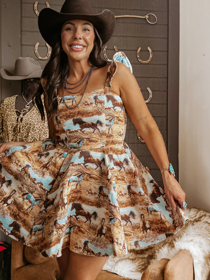 Running Horse Ruffle Dress