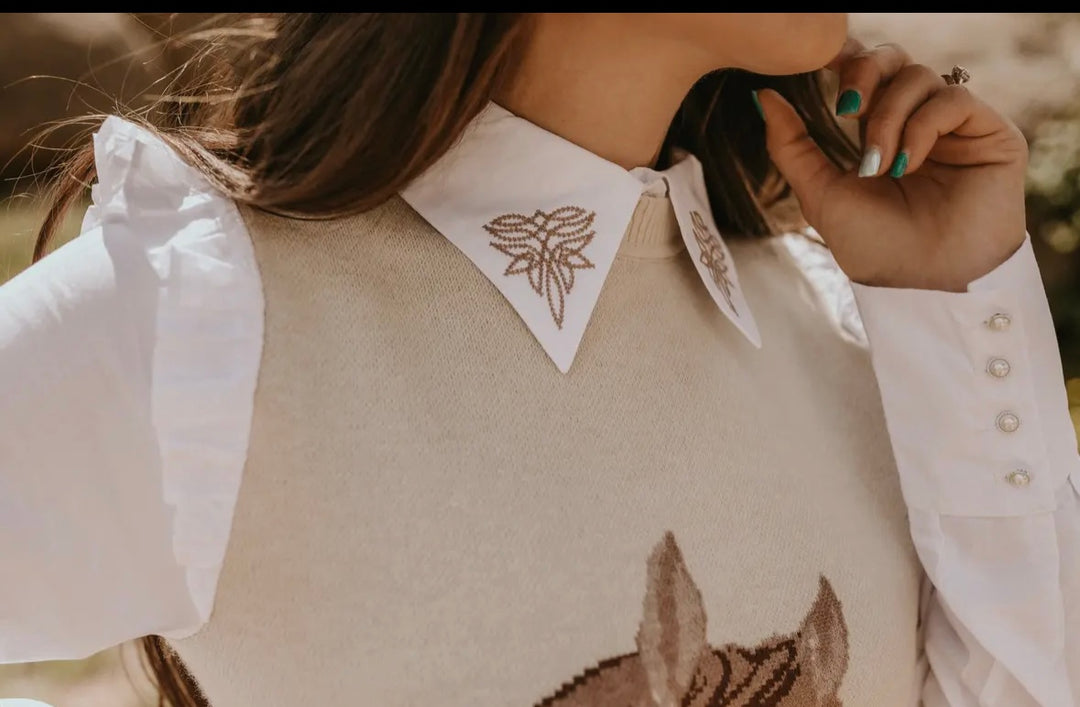 Horse Knit Sweater Dress | One-Piece Outfit | Cream