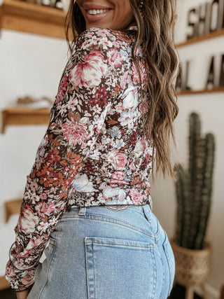 The Floral Mesh Top (Dusty/Muted)