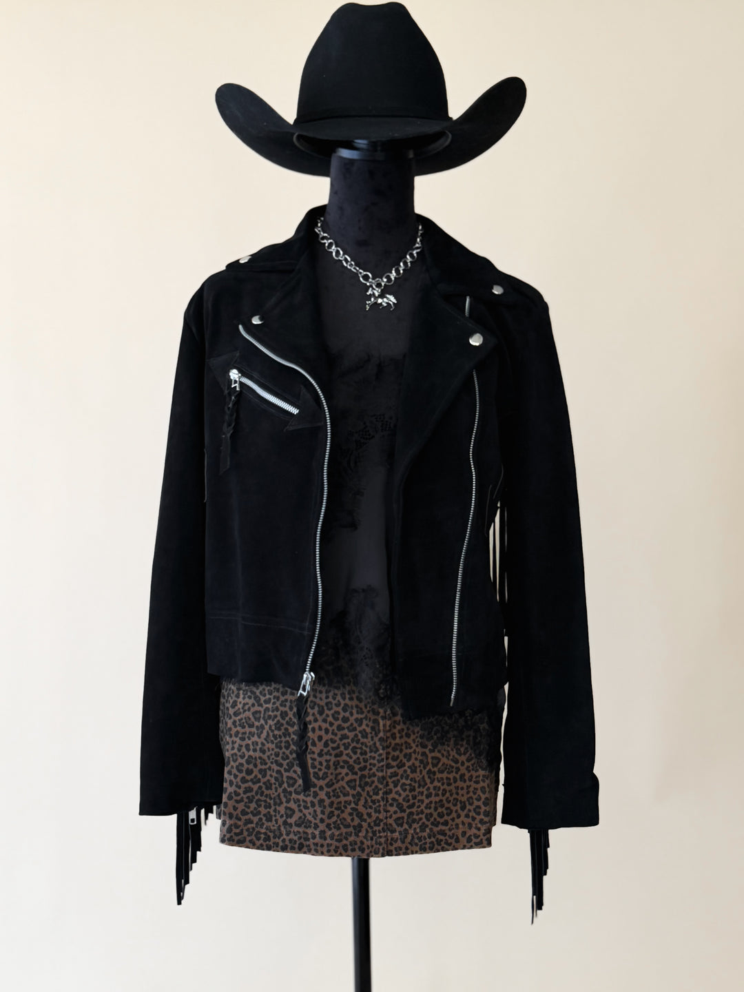 Cowgirl Retro Biker - Black