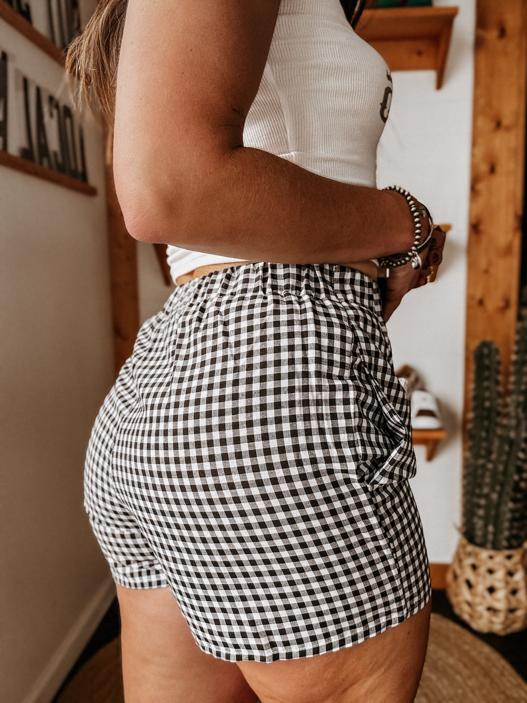 Black Gingham Boxer Shorts