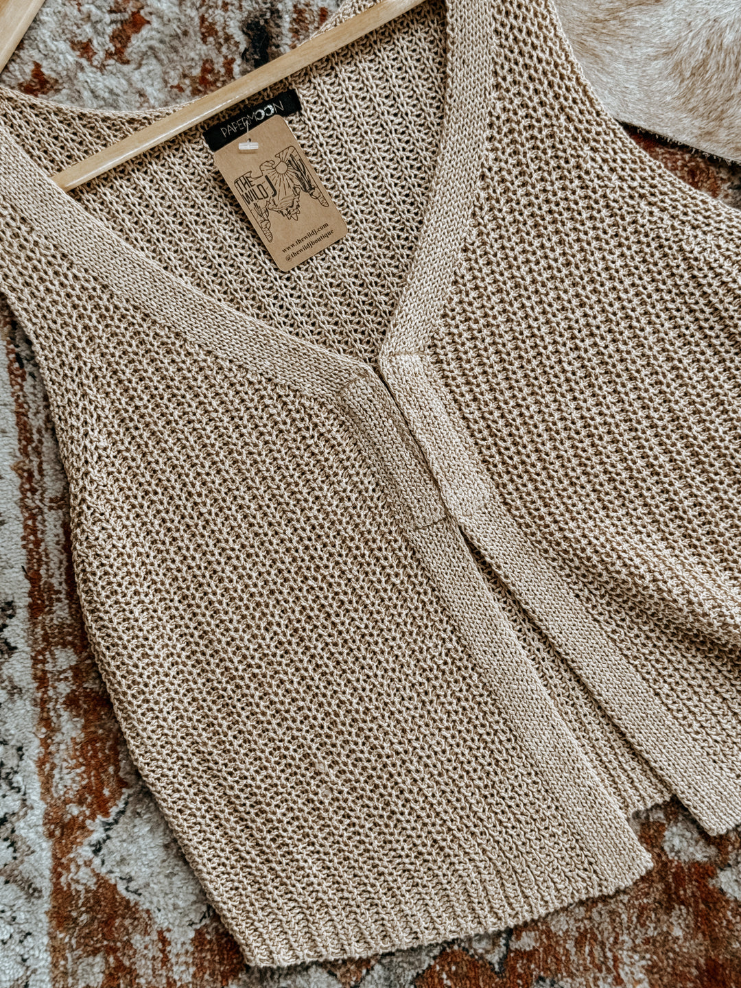 Taupe Knit Cropped Vest