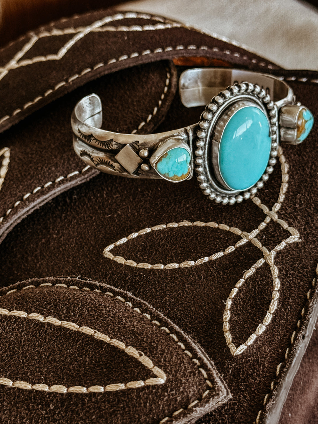 The Turquoise Heart Cuff