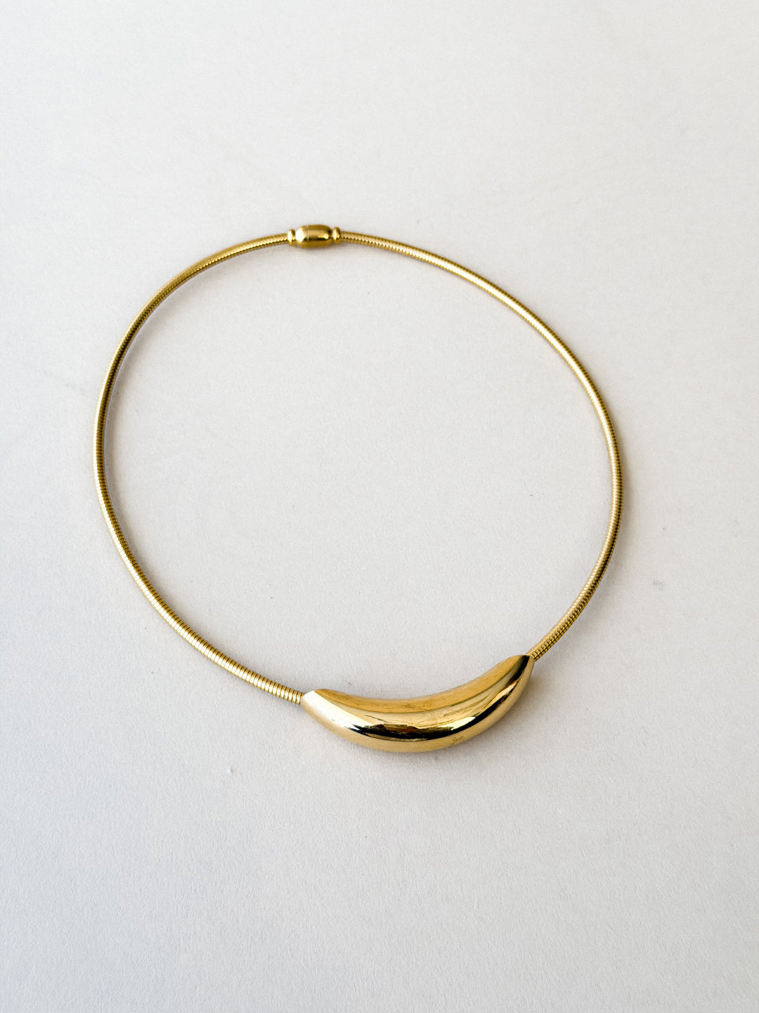 Spring Chain Gold Choker Necklace - 18k Gold-Plated Stainless Steel