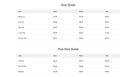 Women's western clothing size guide with bust, waist, and hip measurements, including plus sizes.