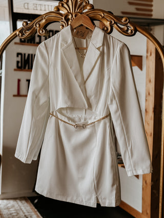 The Blazer Dress (WHITE)