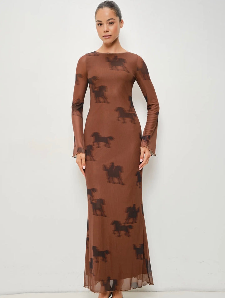 Equestrian Mesh Maxi Dress PRE ORDER 9/15