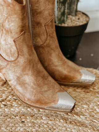 The Western Metal Toe Bootie (Nude)