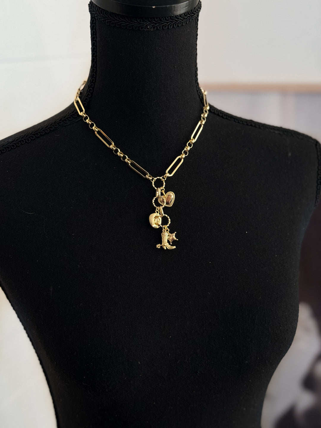Cowgirl Charm Necklace - Gold