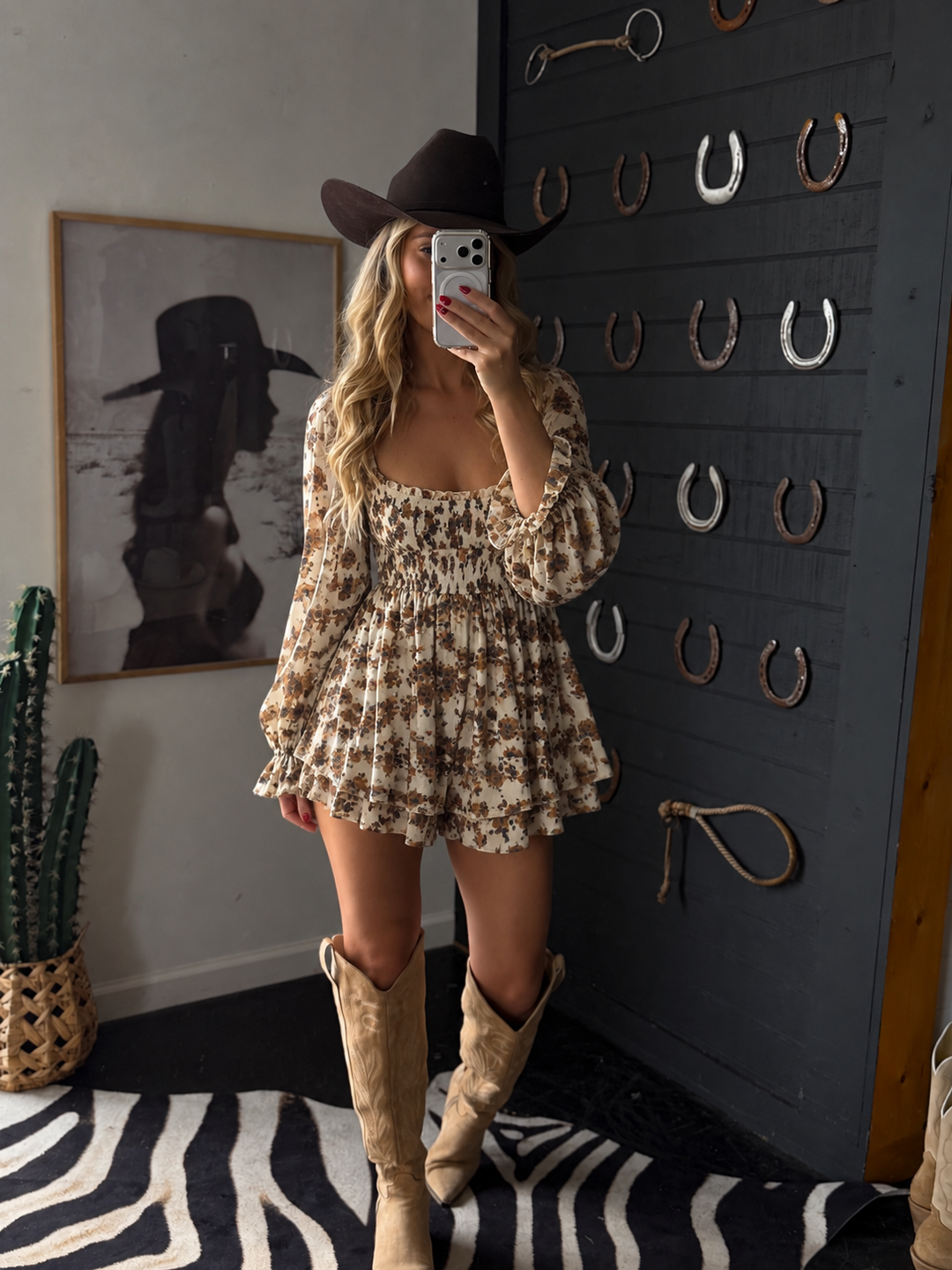 Saddle Bloom Floral Romper PRE ORDER 9/25