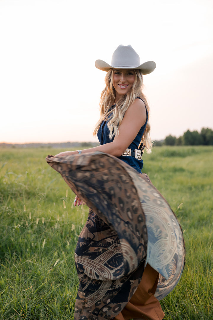 Leopard &amp; Horseshoe Maxi Skirt