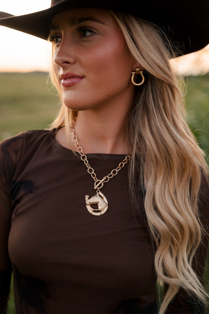 Golden Horse Necklace