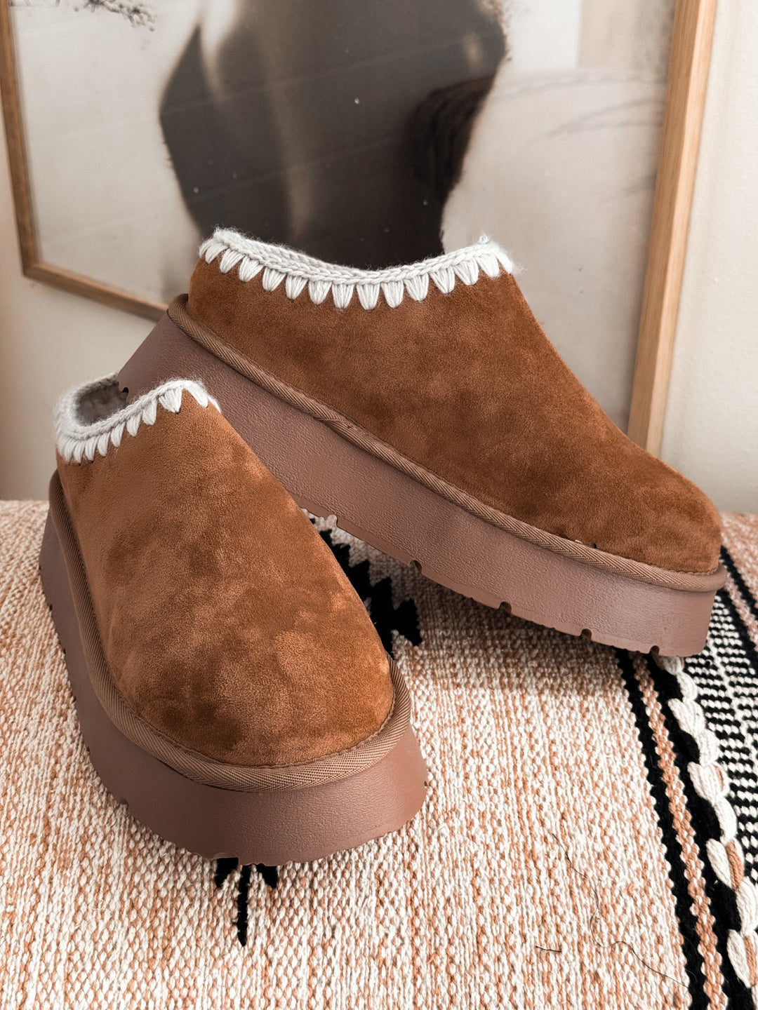 Brandi Camel Platform Shearling Slip-On