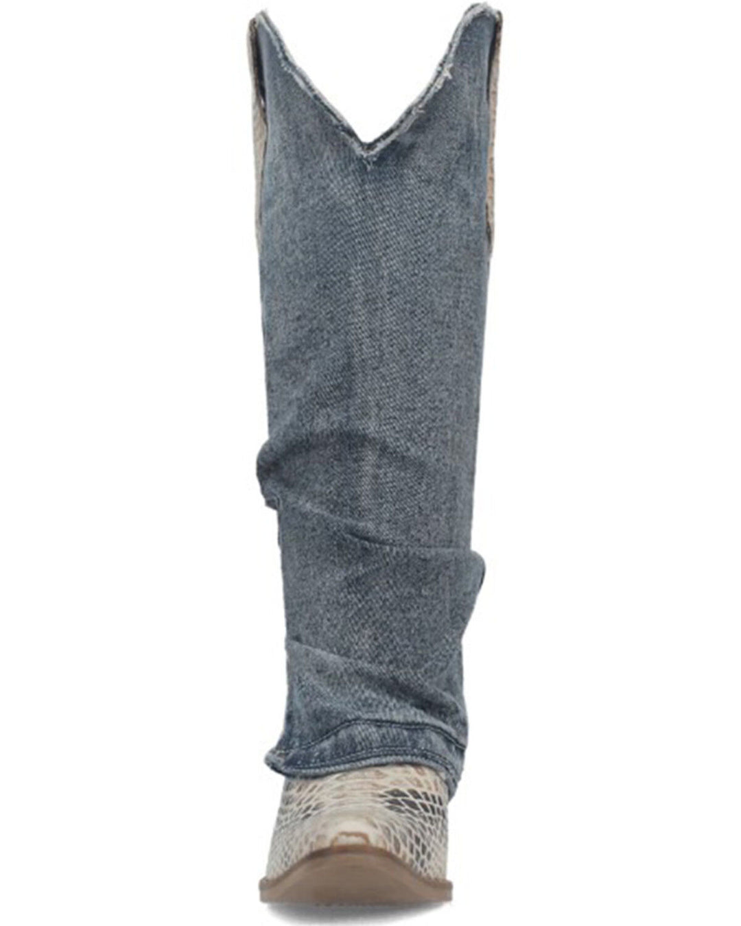 Dingo Shabby Denim & Lizard Embossed Western Boots