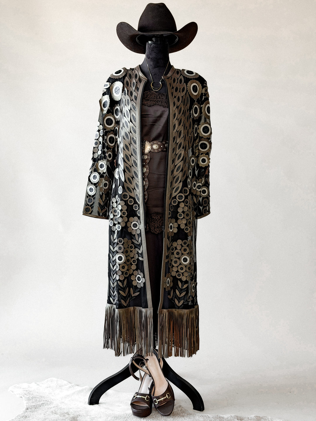 Cocoa Satin & Lace Set