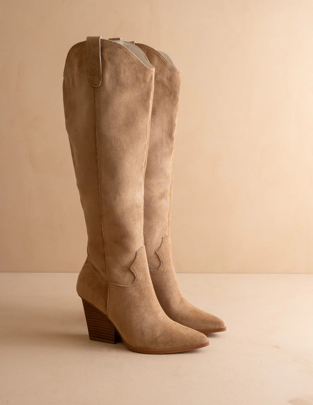 Barcelona Latte Suede Western Boot