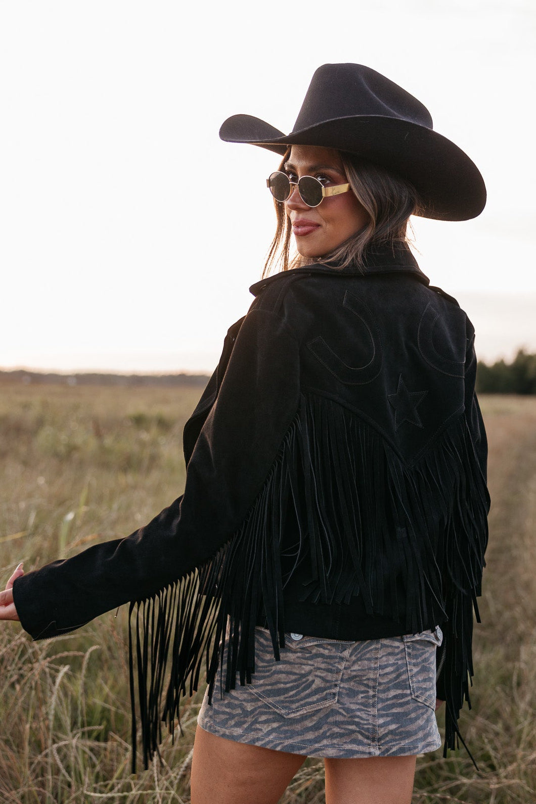 Cowgirl Retro Biker - Black