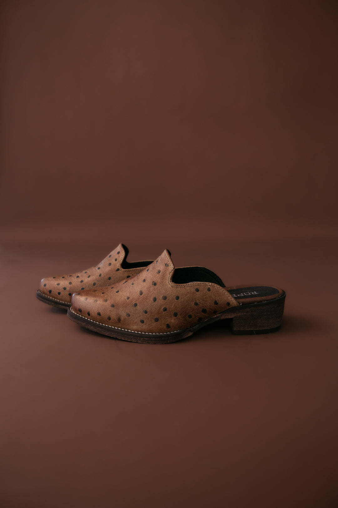 Roper Ostrich Mules - Tan
