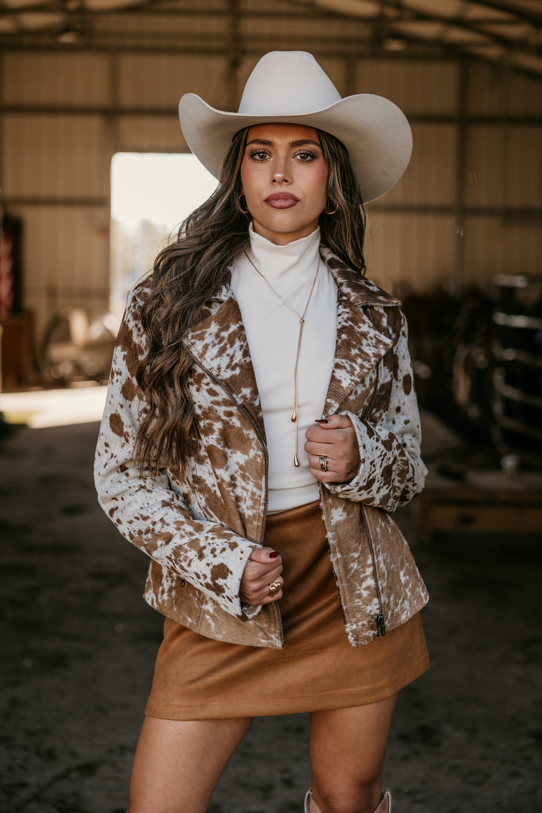 Western Cowhide Moto Jacket (Camel)