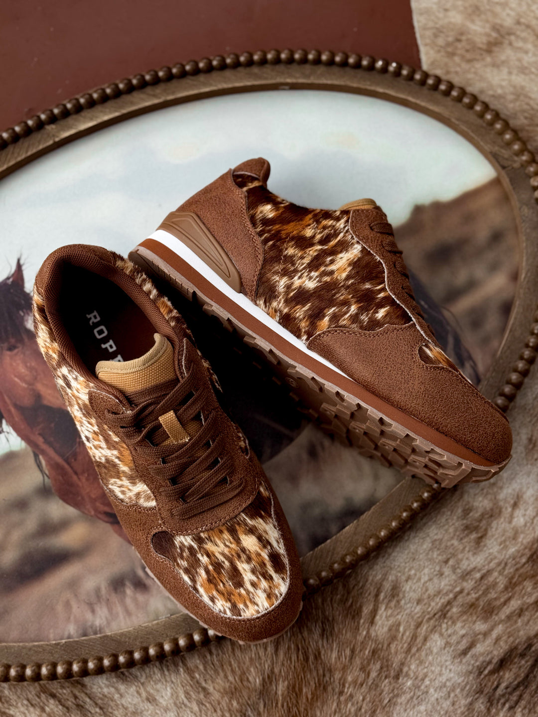 Roper Hair On Hide Jogger Shoe - Brown