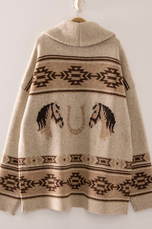 Wild Horses Shawl Collar Cardigan PRE ORDER 9/10
