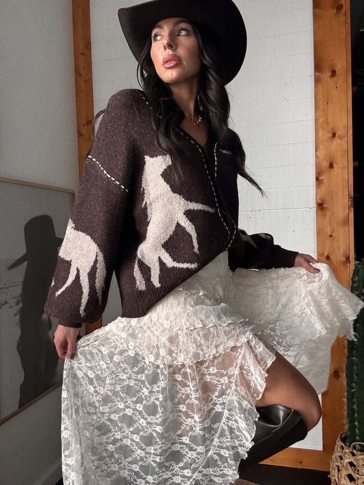 Cozy Horse Knit Cardigan PRE ORDER 8/10