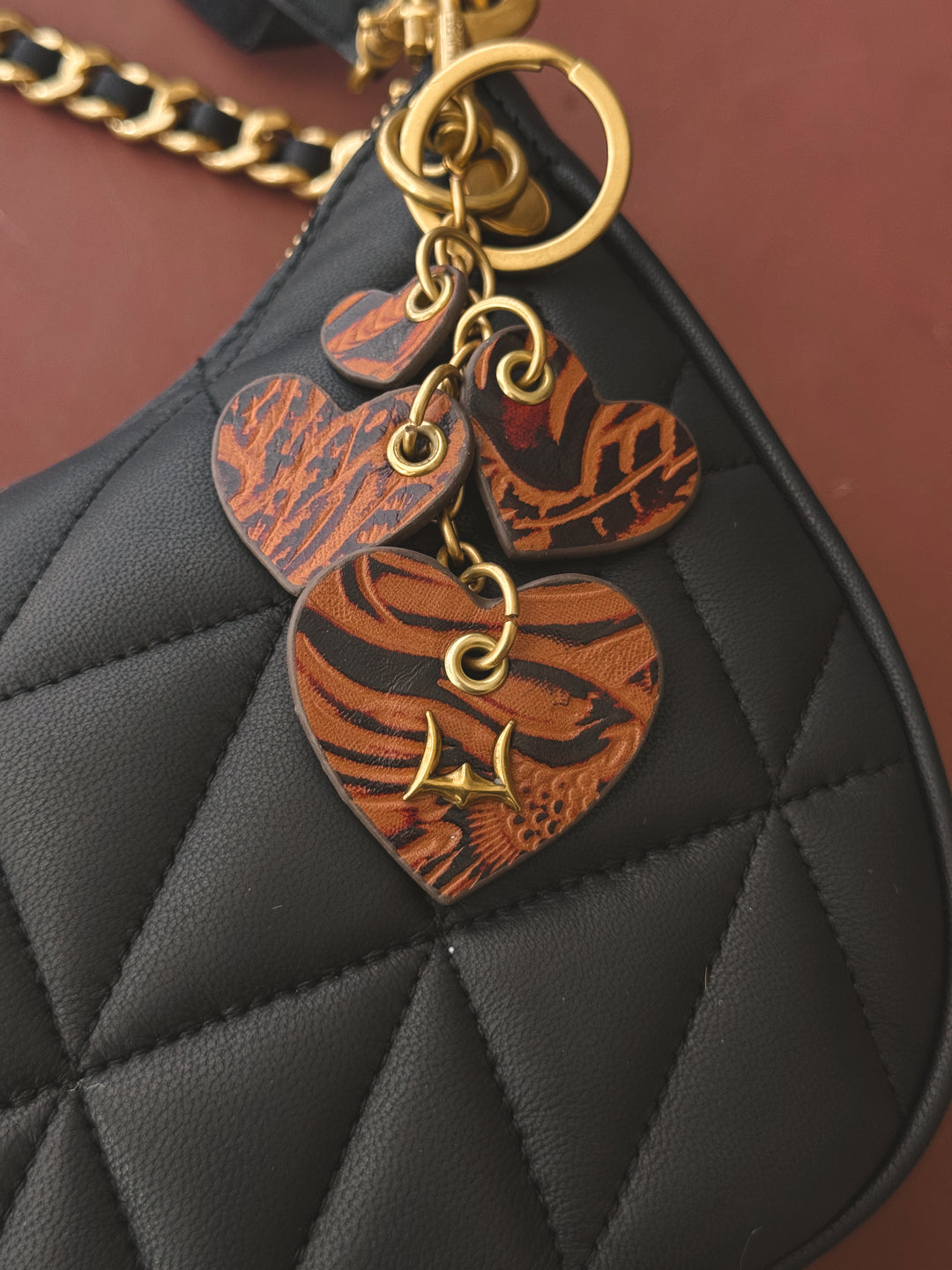 Loyal Embossed Heart Bag Chain