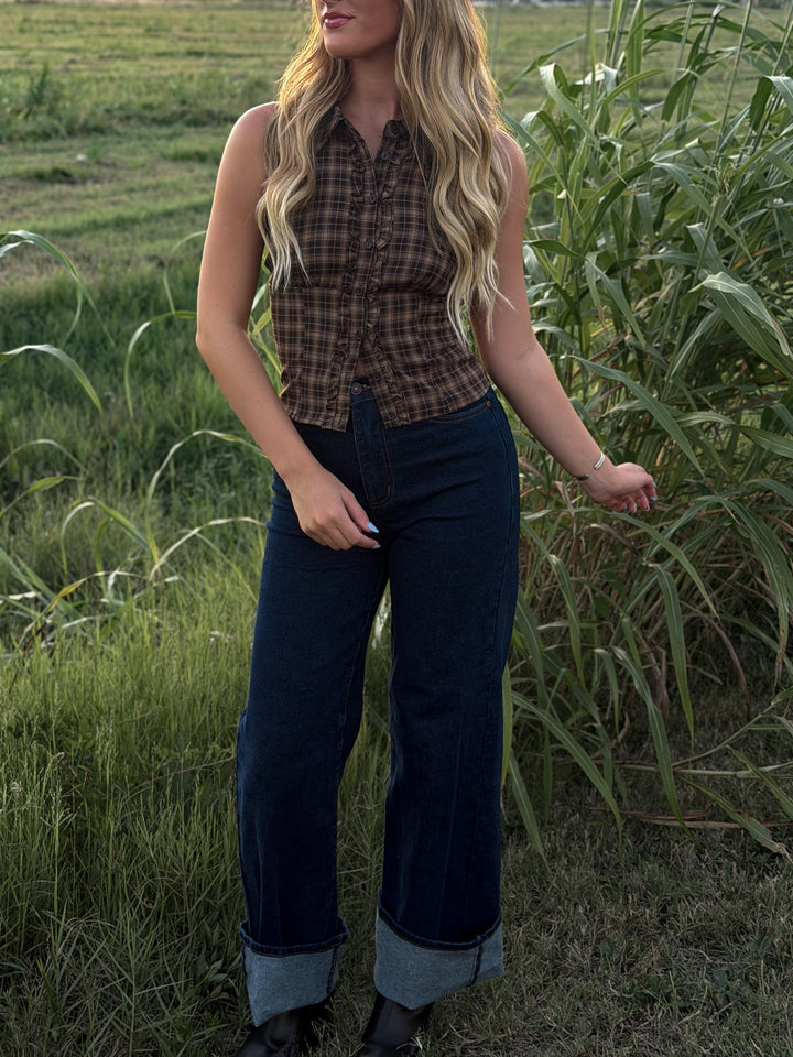 Prairie Plaid Halter Top
