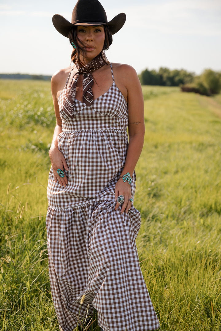 Saddlewood Gingham Maxi Dress
