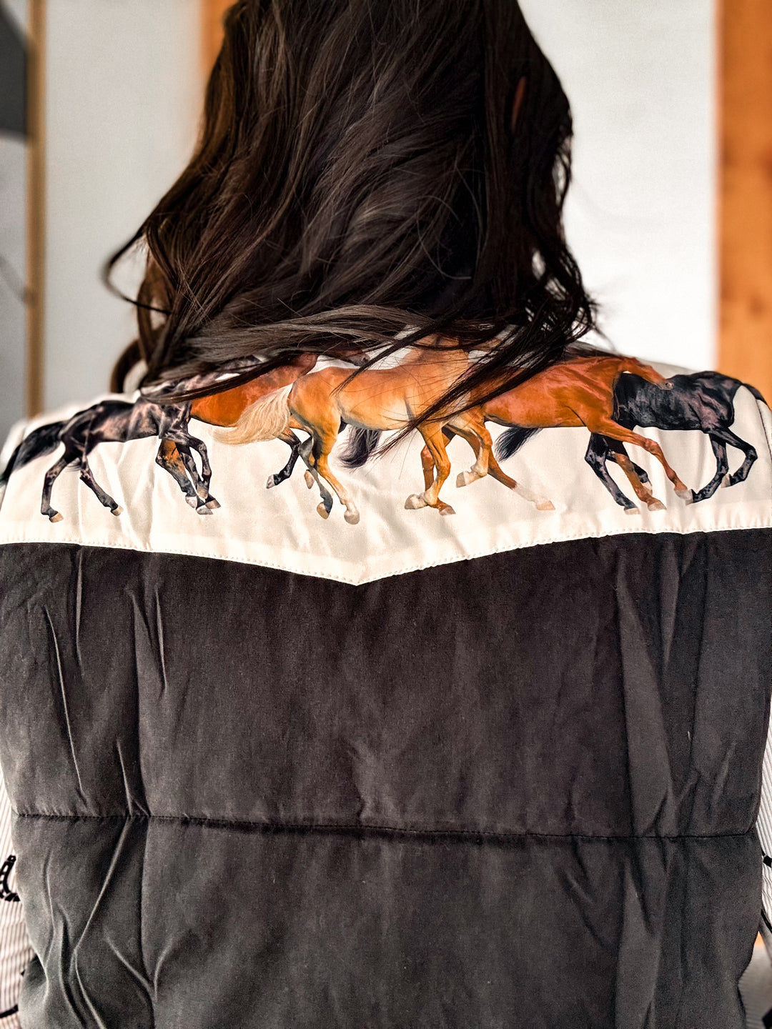 Modern Wild Horses Western Puffer Vest