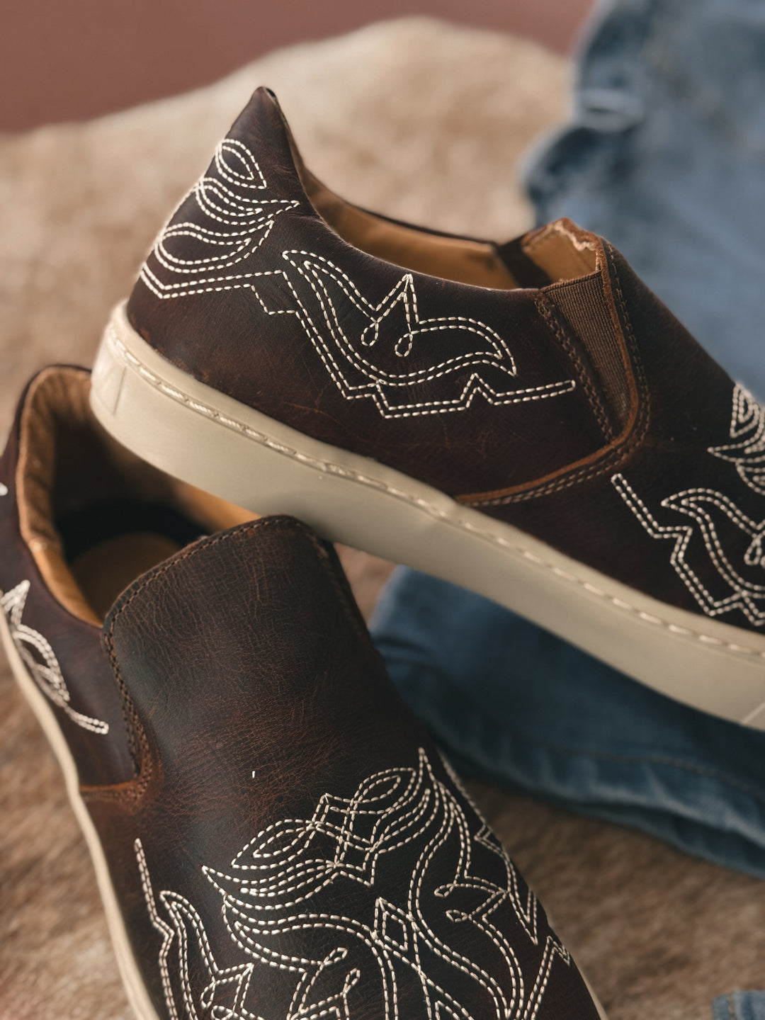 Montana Leather Slip- On Tennis