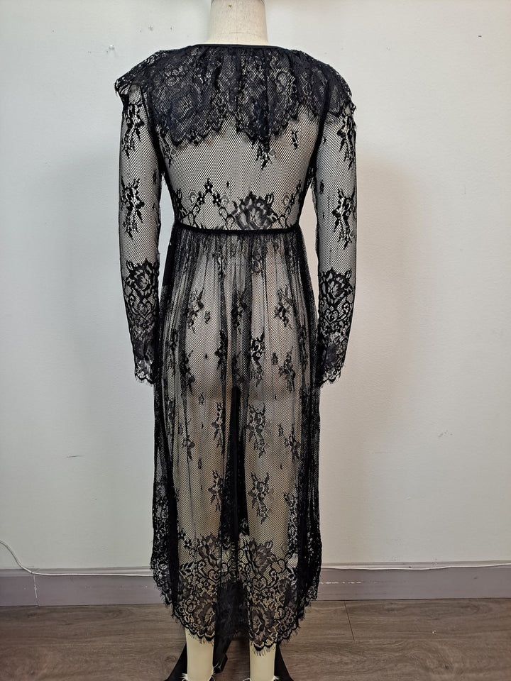 Black Lace Duster Top