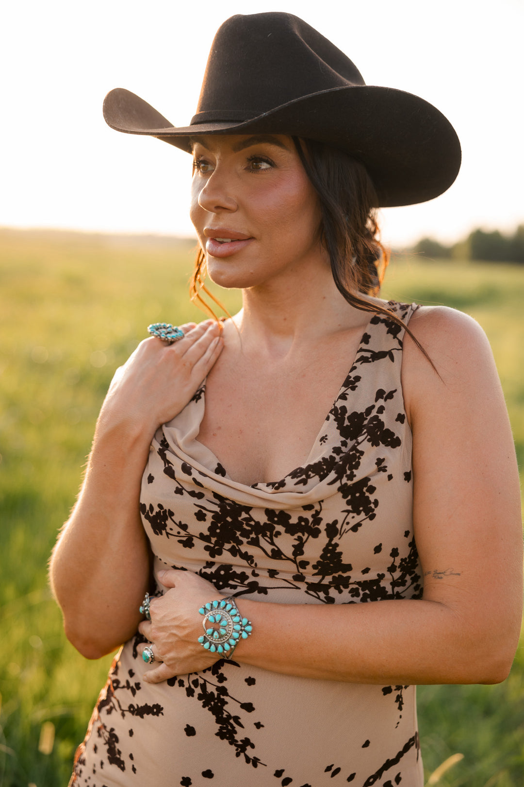 Canyon Bloom Cowl Neck Maxi Dress Pre Order 8/20