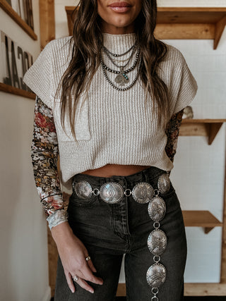 The Floral Mesh Top