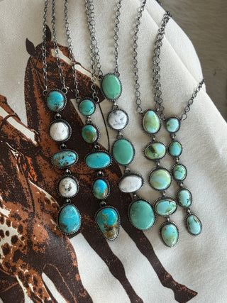 The Turquoise 5 Stone Lariat *READ DESCRIPTION*