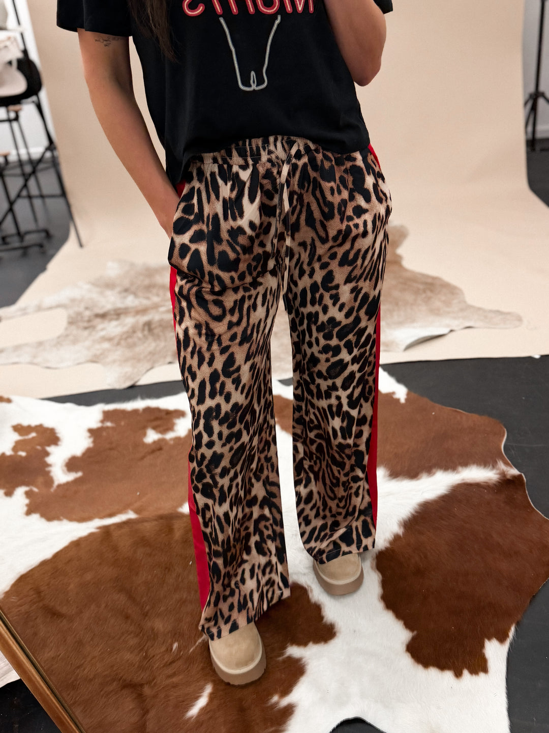 Leopard Wide Legs Pants