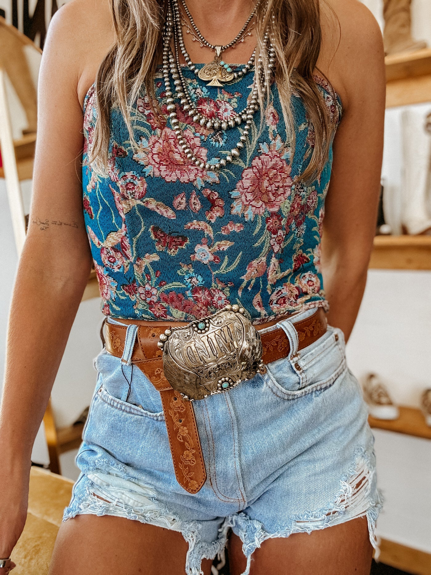 The Wild Flower Corset Top (Turquoise)