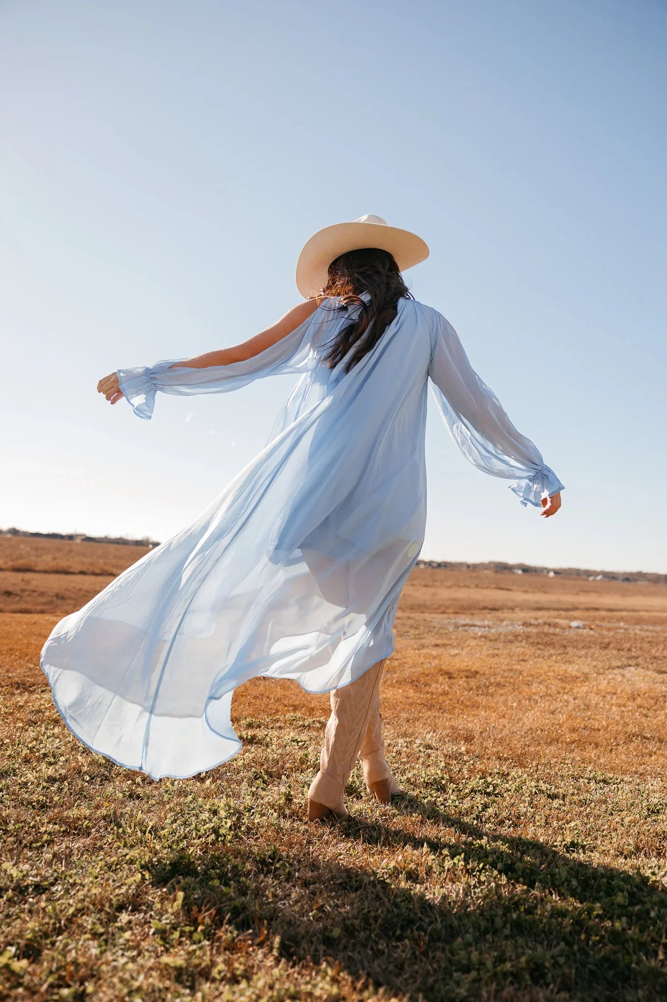 Dove Blue High-Low Halter Dress *PRE ORDER June 6th* L