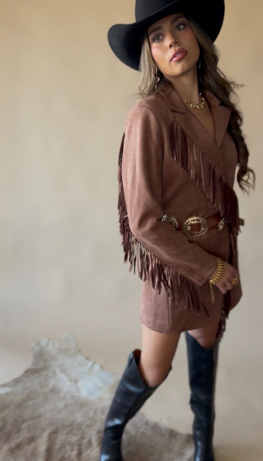 Fringed Suede Western Blazer