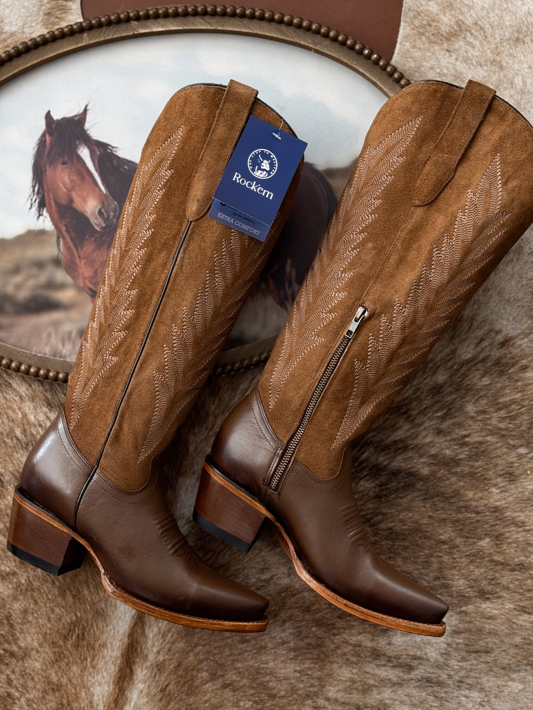 Brianna Tall Snip Toe Boot - Hazelnut